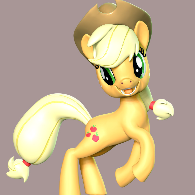 Applejack Fan Art 3D printmodel .c4d .max .obj .3ds .fbx .stl .blend 