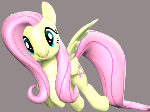 Fluttershy Fan Art Modèles 3D en vedette
