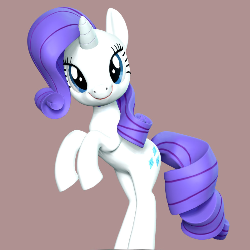 Rarity Fan Art Model Cetak 3D .c4d .max .obj .3ds .fbx .stl .blend
