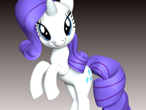 Rarity Fan Art Model Cetak 3D