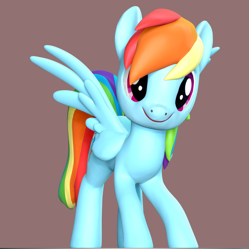 Rainbow Dash Fan Art 3Dプリントモデル .c4d .max .obj .3ds .fbx .stl .blend