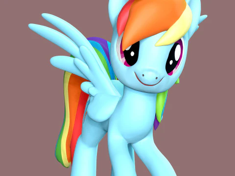 Фан-арт Радуги Дэш 3D Принт Модель