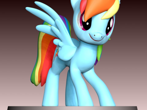 Rainbow Dash Fan Art 3Dプリントモデル