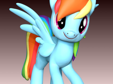 Rainbow Dash Fan Art 3Dプリントモデル
