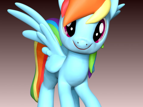 Rainbow Dash Fan Art 3Dプリントモデル