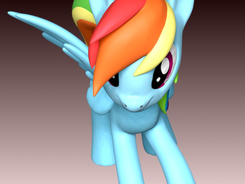 Rainbow Dash Fan Art 3Dプリントモデル