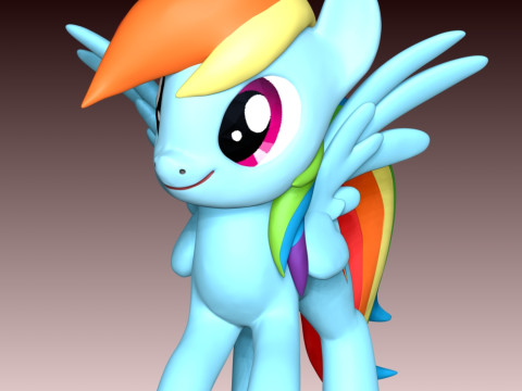 Rainbow Dash Fan Art 3Dプリントモデル