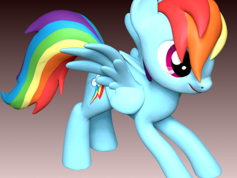 Rainbow Dash Fan Art 3Dプリントモデル