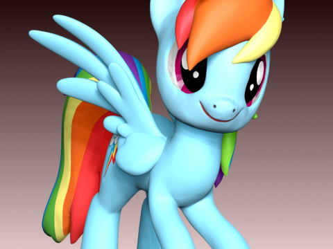 Rainbow Dash Fan Art 3Dプリントモデル