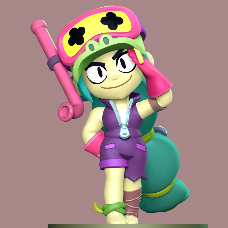 Alli - Brawl Stars Model Cetak 3D .c4d .max .obj .3ds .fbx .stl .blend 