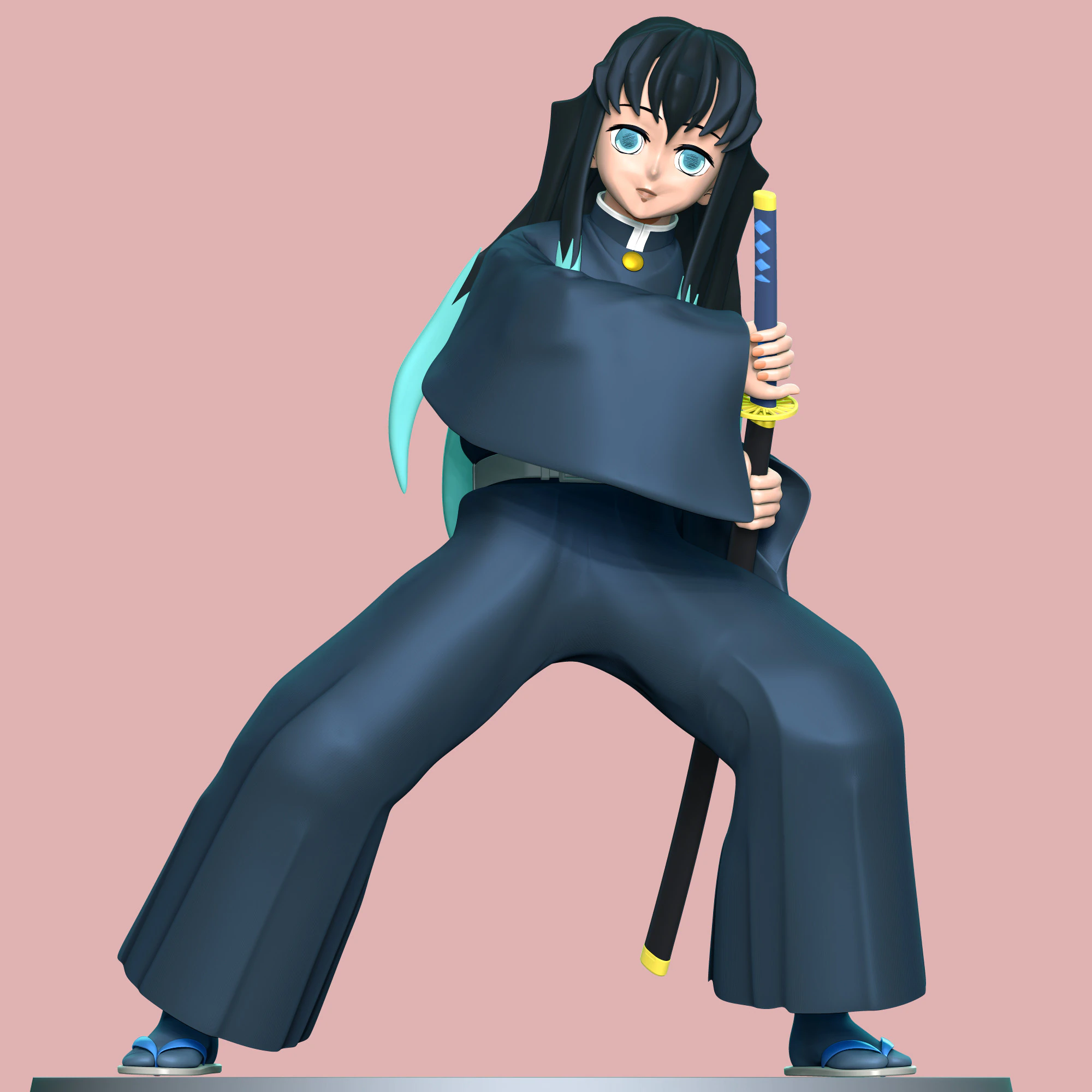 Muichiro Tokito 3D Print Model .c4d .max .obj .3ds .fbx .stl .blend 