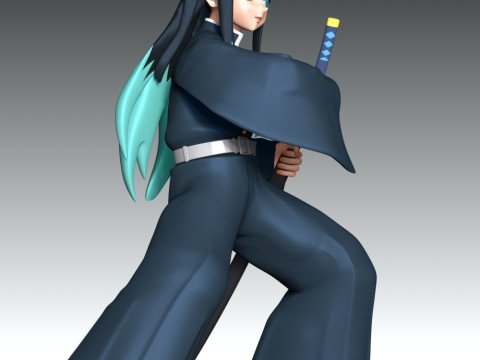 时人无一郎 3D 打印模型