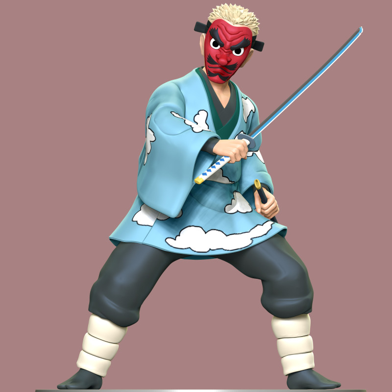 Саконджи Урокодаки — истребитель демонов 3D Принт Модель .c4d .max .obj .3ds .fbx .stl .blend 