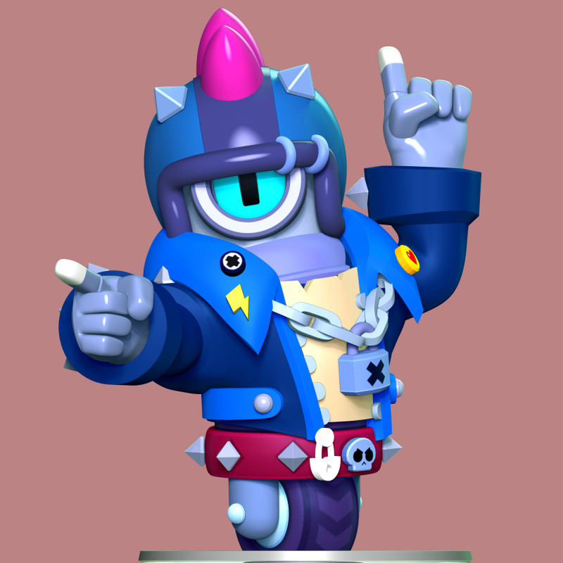 Stu - Brawl Stars 3D Print Model .c4d .max .obj .3ds .fbx .stl .blend 
