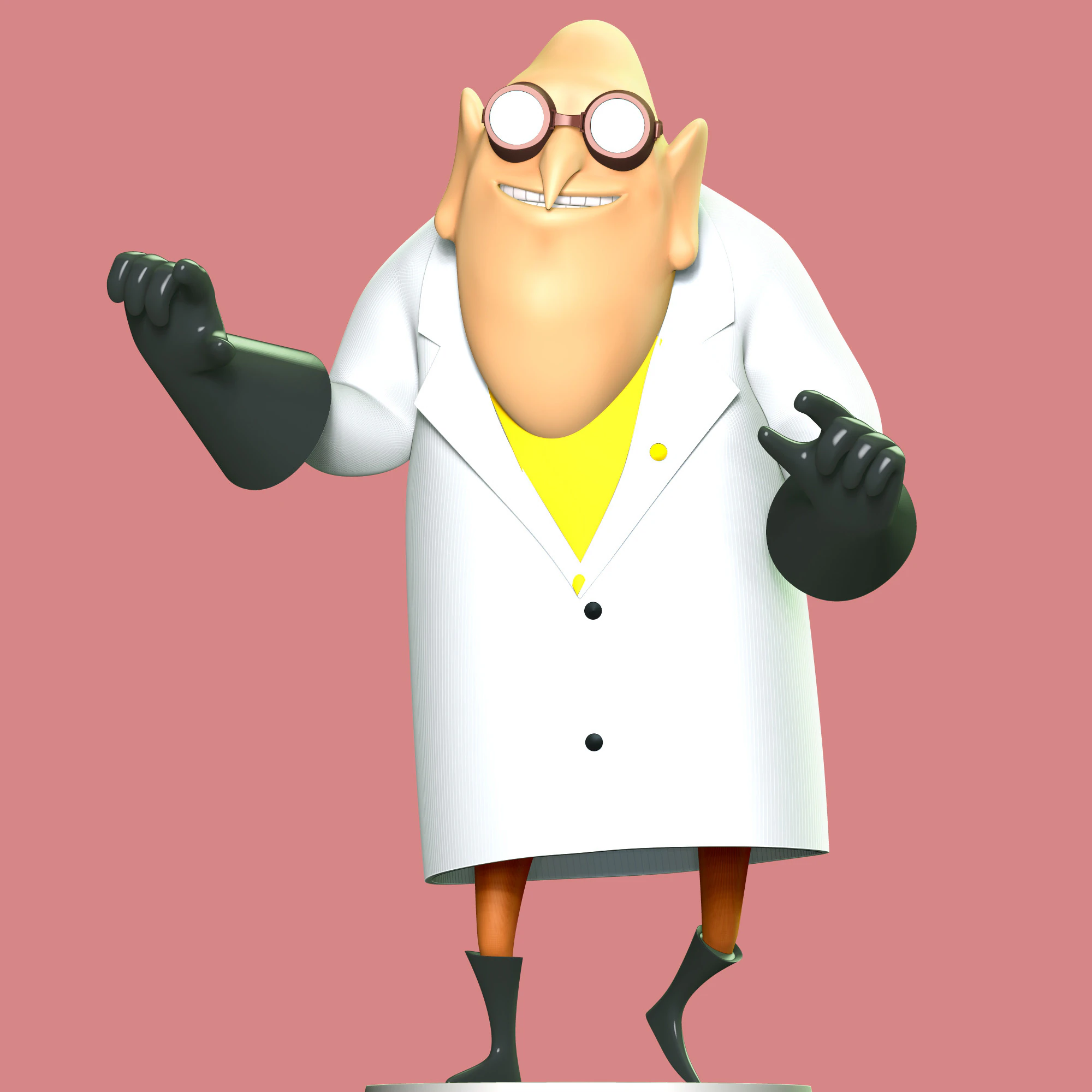 Dr Nefario - Despicable Me 3D Print Model .c4d .max .obj .3ds .fbx .stl .blend 