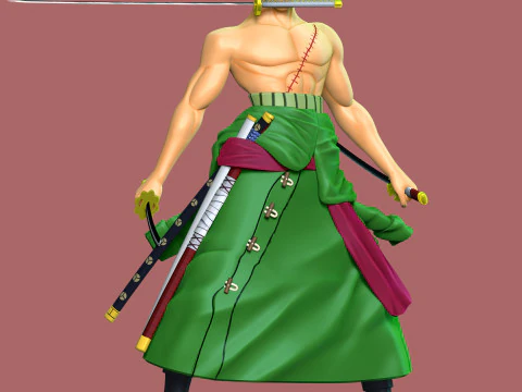 Zoro Tek Par&ccedil;a Hayran Sanatı 3D Baskı Modeli