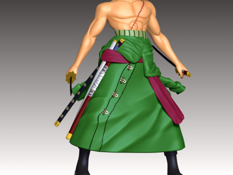 Zoro One Piece Fan Art 3D Print Model
