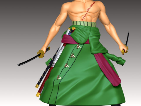 Zoro One Piece Fan Art 3D Print Model