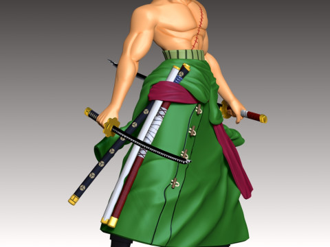 Zoro One Piece Fan Art 3D Print Model