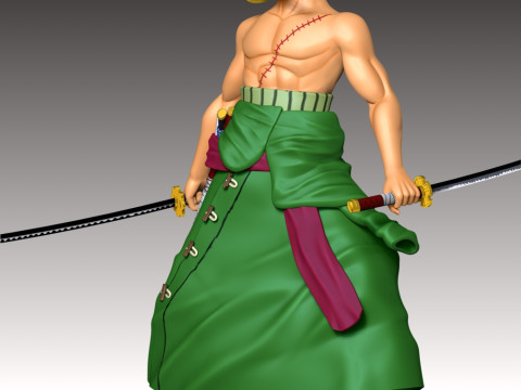 Zoro One Piece Fan Art 3D Print Model