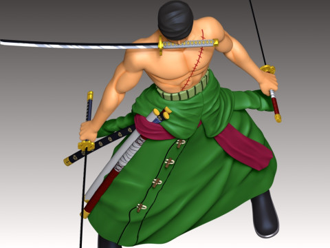 Zoro One Piece Fan Art 3D Print Model