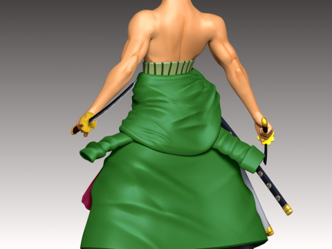 Zoro One Piece Fan Art 3D Print Model