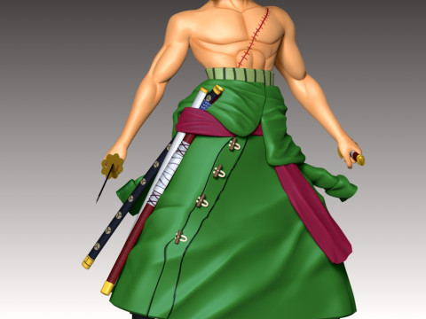 Zoro One Piece Fan Art 3D Print Model