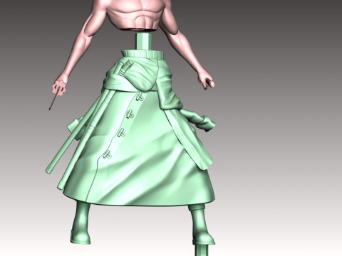 Zoro One Piece Fan Art 3D Print Model