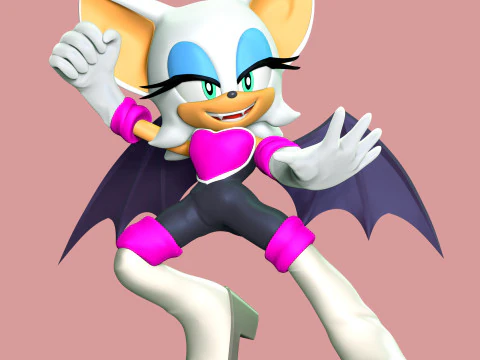 Yarasa Rouge - Kirpi Sonic 3D Baskı Modeli