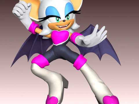 Rouge The Bat &ndash; Sonic The Hedgehog 3D Druckmodell