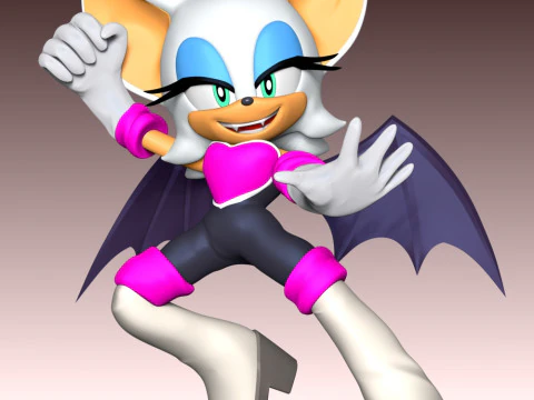 Rouge The Bat &ndash; Sonic The Hedgehog 3D Druckmodell