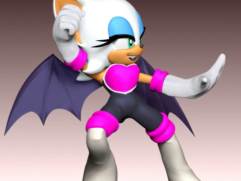 Rouge The Bat &ndash; Sonic The Hedgehog 3D Druckmodell