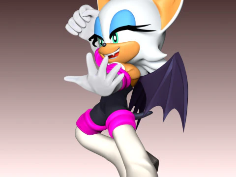 Rouge The Bat &ndash; Sonic The Hedgehog 3D Druckmodell