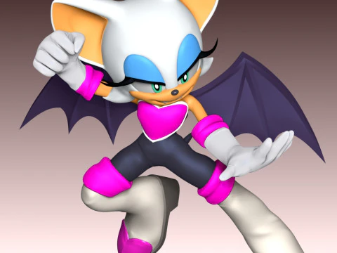 Rouge The Bat &ndash; Sonic The Hedgehog 3D Druckmodell