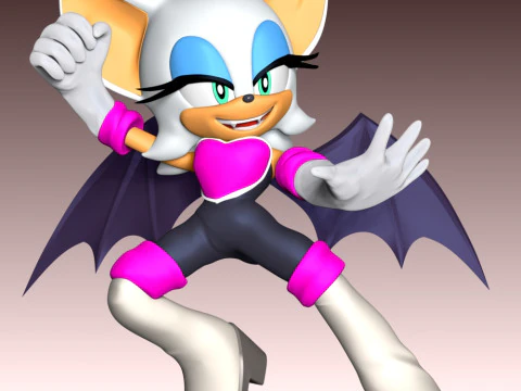 Rouge The Bat &ndash; Sonic The Hedgehog 3D Druckmodell