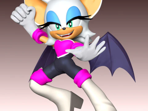Rouge The Bat &ndash; Sonic The Hedgehog 3D Druckmodell