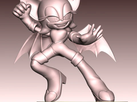 Rouge The Bat &ndash; Sonic The Hedgehog 3D Druckmodell