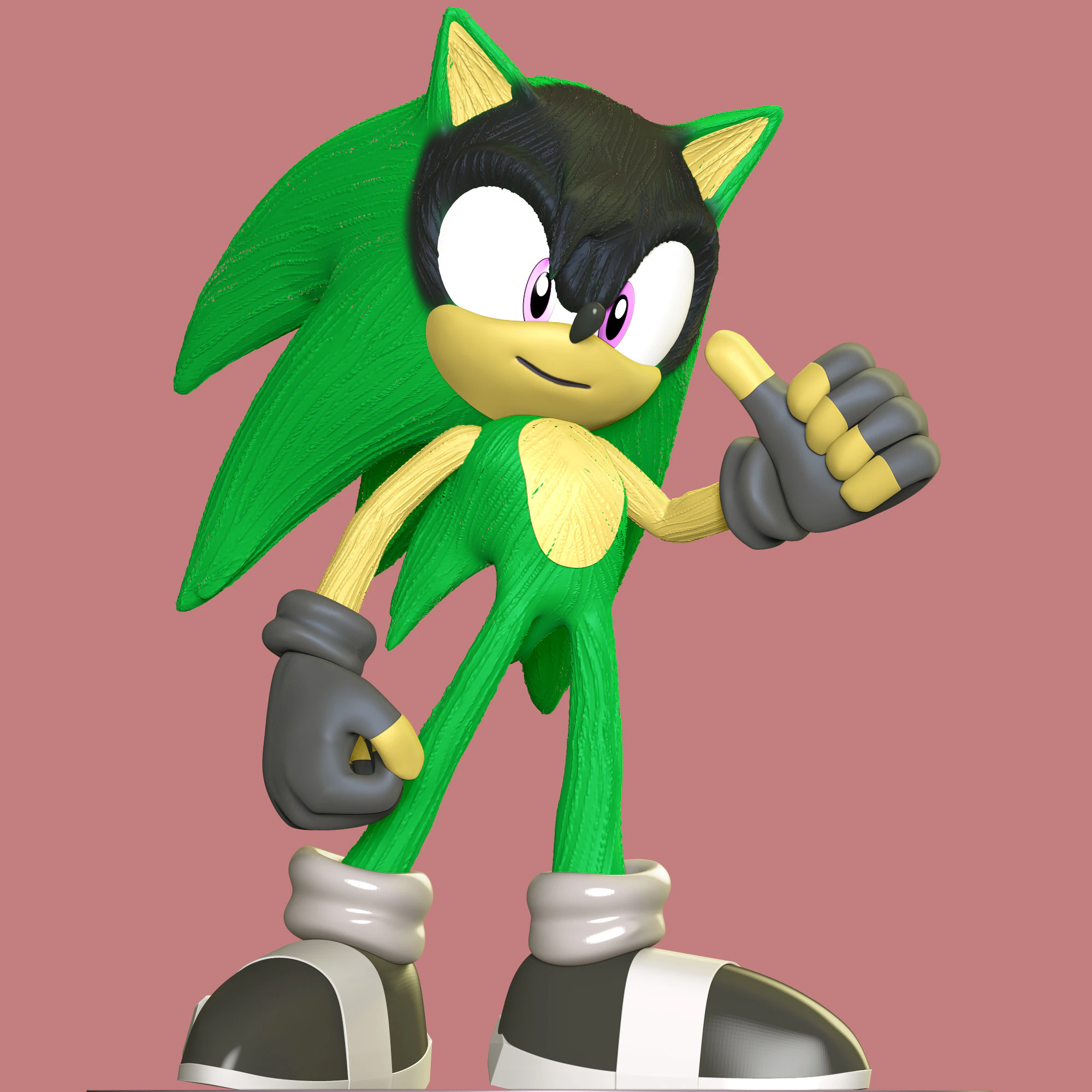 Ashura the Hedgehog 3D Print Model .c4d .max .obj .3ds .fbx .stl .blend 