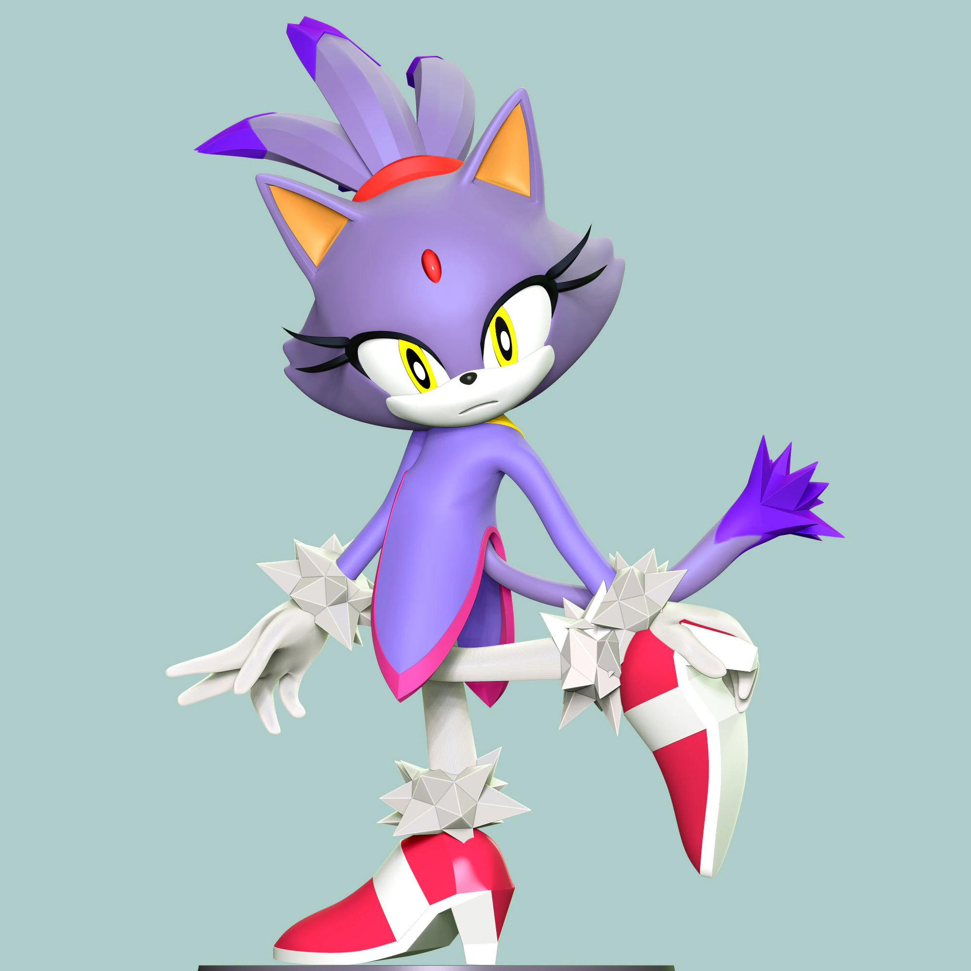 Blaze The Cat - Sonic the Hedgehog 3D Print Model .c4d .max .obj .3ds .fbx .stl .blend 