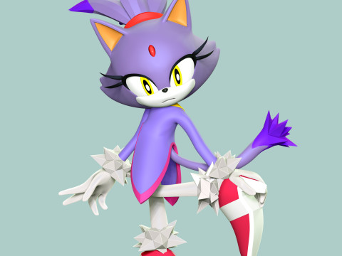 Blaze The Cat - Sonic the Hedgehog 3D Print Model
