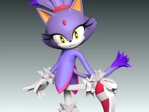 Blaze The Cat - Sonic the Hedgehog 3D Print Model