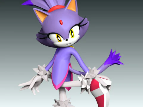 Blaze The Cat - Sonic the Hedgehog 3D Print Model