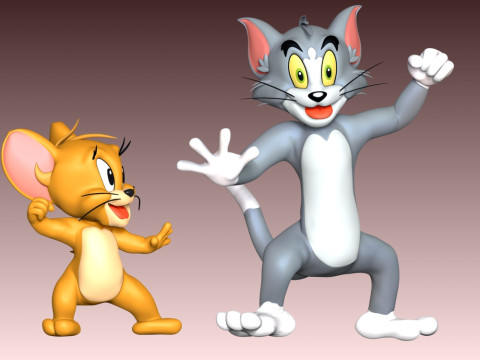 Tom Cat and Jerry Mouse 3D Print Model