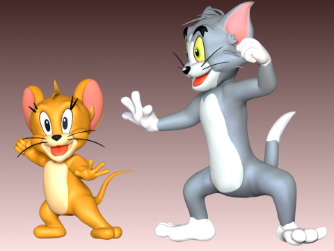 Tom Cat and Jerry Mouse 3D Print Model
