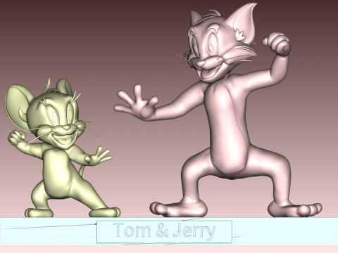 Tom Cat and Jerry Mouse 3D Print Model