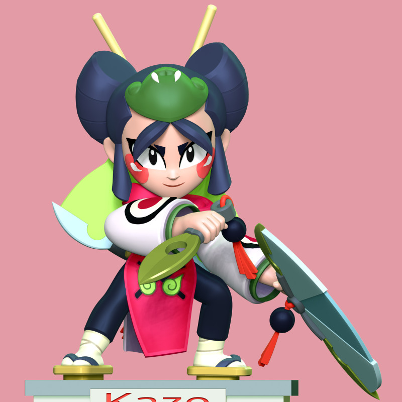 Kaze - Brawl Stars 3D Print Model .c4d .max .obj .3ds .fbx .stl .blend