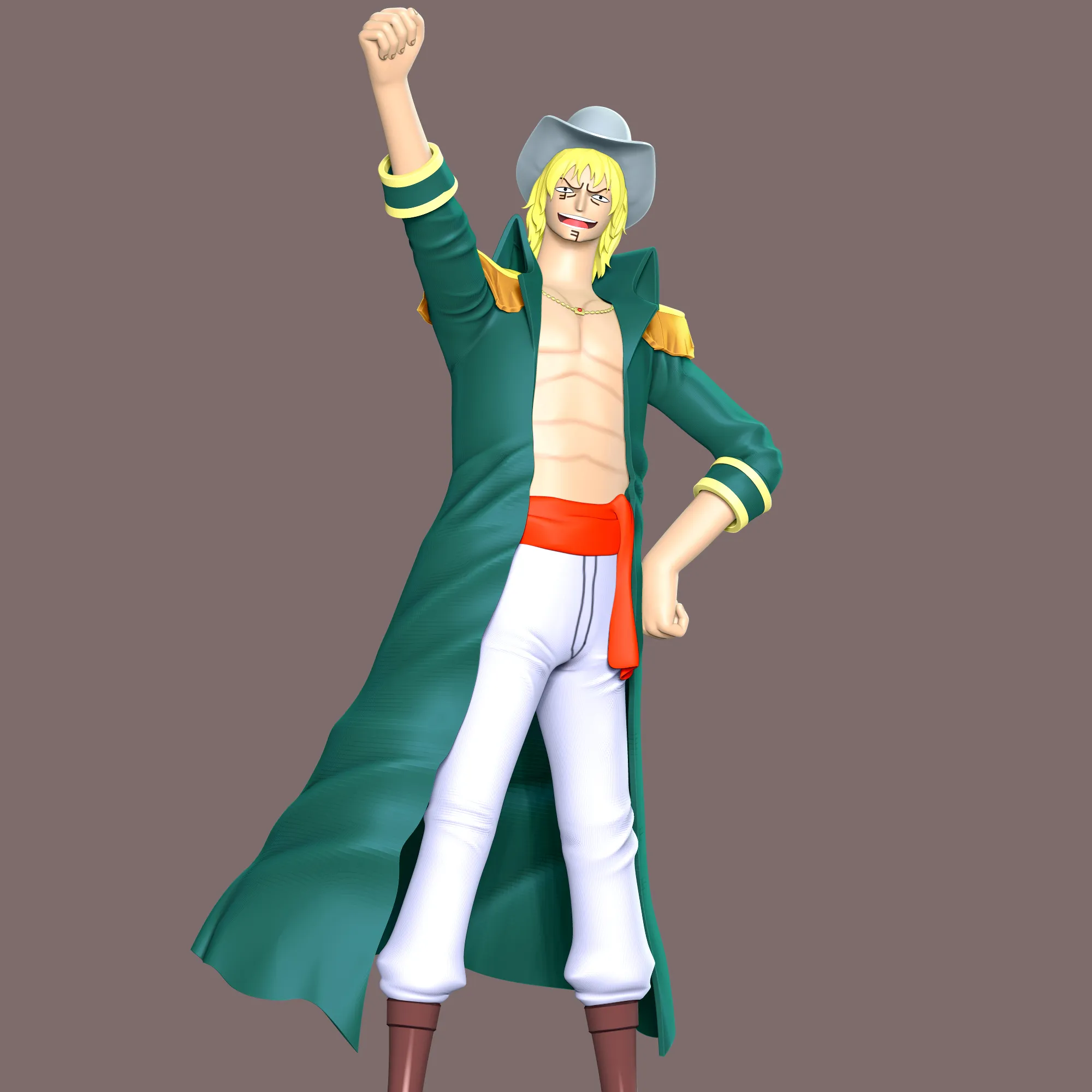 Captain Yorki - One Piece 3D Print Model .c4d .max .obj .3ds .fbx .stl .blend 