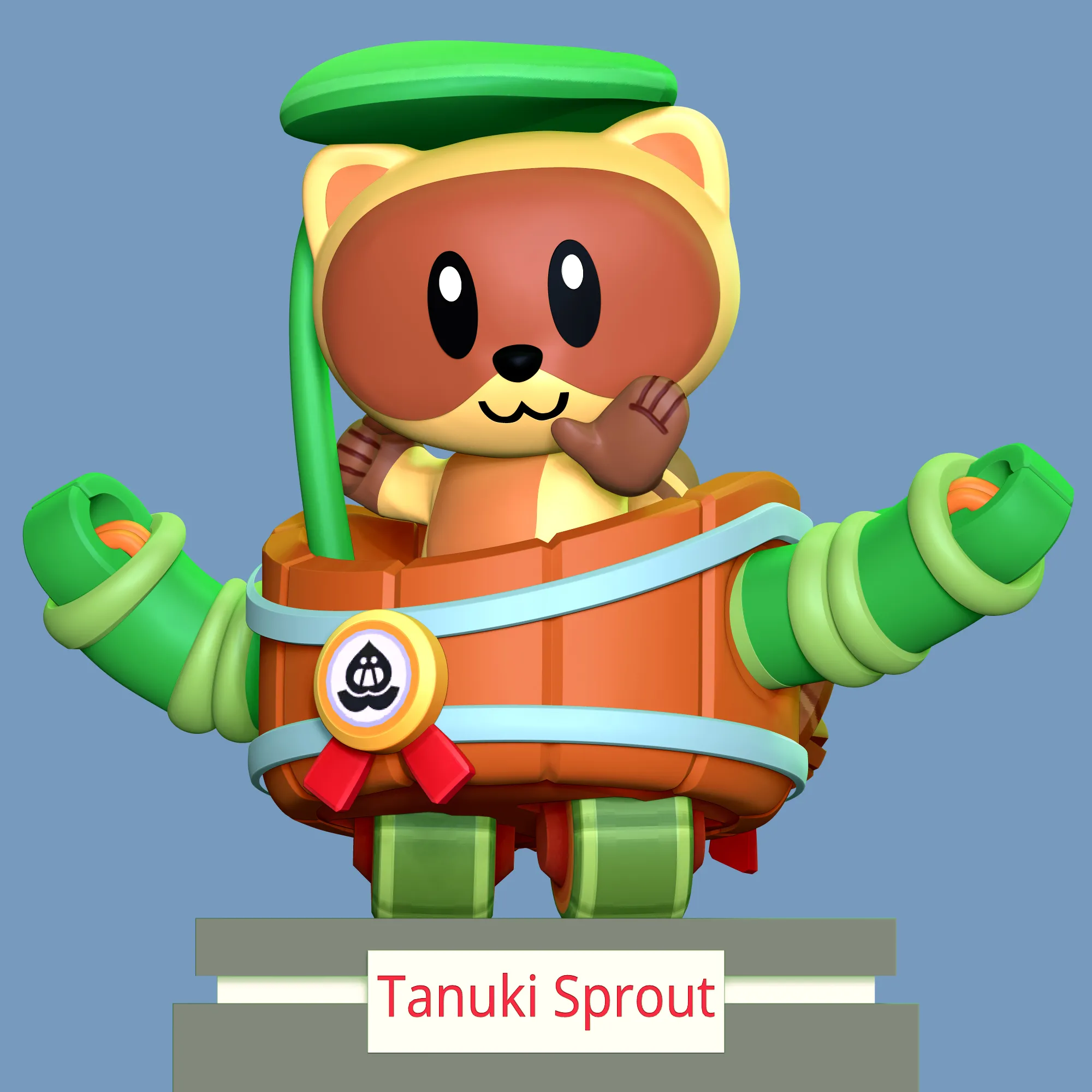 Tanuki Sprout 3D Print Model .c4d .max .obj .3ds .fbx .stl .blend
