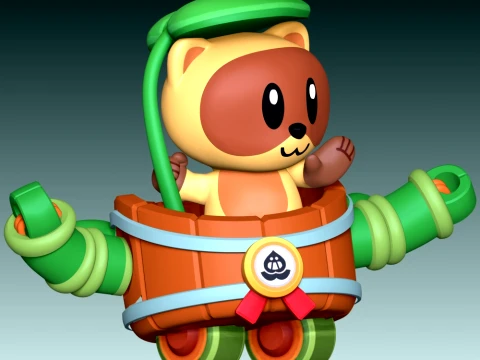 Tanuki Sprout 3D Print Model