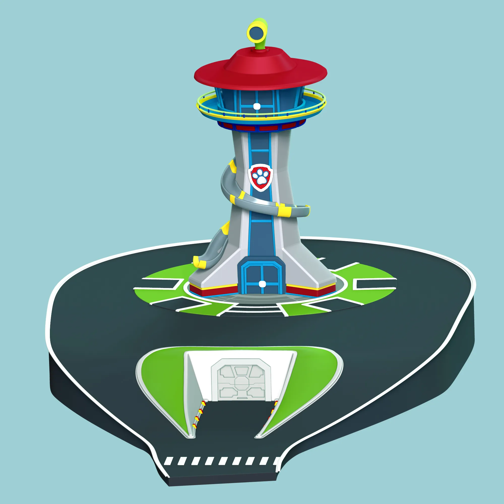 Paw Patrol Control Tower 3D Print Model .c4d .max .obj .3ds .fbx .stl .blend